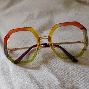 Multicolor Geometric Frame Glasses